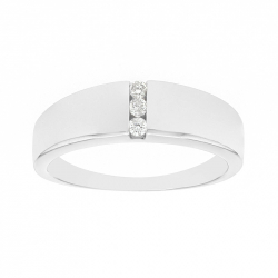 Bague trilogie femme edora or 375/1000 blanc diamant - plus-de-bagues-femmes - edora - 0