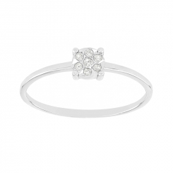 Bague solitaire femme edora or 375/1000 blanc diamant - solitaires - edora - 0