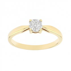 Bague solitaire femme edora or 375/1000 jaune diamant - solitaires - edora - 0