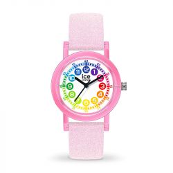 Montre enfant s ice watch learning pink glitter silicone rose pailleté - juniors - edora - 0