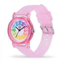 Montre enfant s ice watch learning pink glitter silicone rose pailleté - juniors - edora - 1