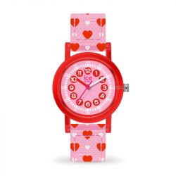 Montre enfant s ice watch learning red love nylon rose coeur - juniors - edora - 0