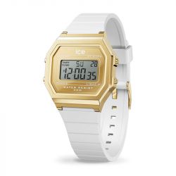 Montre digitale femme s ice watch digit retro metal gold silicone blanc - digitales - edora - 0