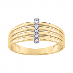 Bague Femme EDORA OR 750/1000 Bicolore Diamants