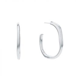 Boucles d'oreilles Femme Créoles Calvin Klein Sculptural Elemental Acier argenté - 35000643