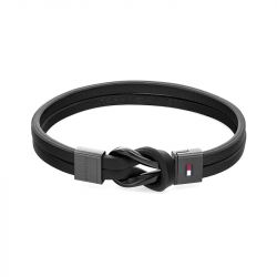 Bracelet Homme Tommy Hilfiger Cuir Noir 