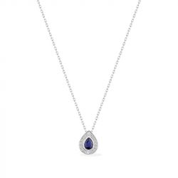 Collier femme edora or750/1000 blanc, saphir et diamants edomn501gsb4 - colliers-femme - edora - 0