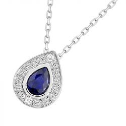 Collier femme edora or750/1000 blanc, saphir et diamants edomn501gsb4 - colliers-femme - edora - 1