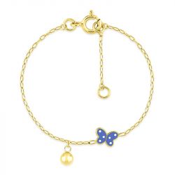 Bracelet enfant papillons edora or 375/1000 jaune edo497133.00-14 - bracelets-enfant - edora - 0