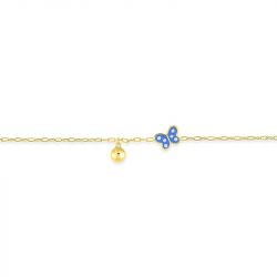 Bracelet enfant papillons edora or 375/1000 jaune edo497133.00-14 - bracelets-enfant - edora - 1