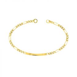 Bracelet femme gourmette edora or 375/1000 jaune maille alternée edo9k528.3id-18 - accueil - edora - 0