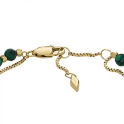 Bracelet femme fossil all stacked up acier doré et perles malachite jf04541710 - bracelets-femme - edora - 3