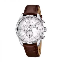 Montre homme chronographe festina timeless cuir marron f16760/1 - montres-homme - edora - 0