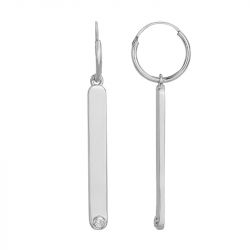 Boucles d'oreilles  femme pendantes la garçonneso addict argent 925/1000 et diamant 20400028 - boucles-d-oreilles-femme - edora - 0