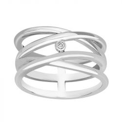 Bague femme croisée la garçonne harmonie infinie argent 925/1000 et diamant 20100028 - bagues-femmes - edora - 0