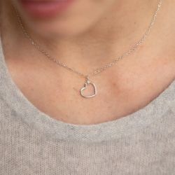 Collier femme coeur la garçonne ma déclaration argent 925/1000 et diamant 20700019 - colliers-femme - edora - 2