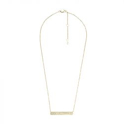 Collier femme fossil harlow linear texture acier doré jf04533710 - colliers-femme - edora - 0