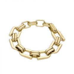 Bracelet femme fossil heritage d-link acier doré et brillants jf04582710 - bracelets-femme - edora - 0