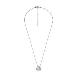 Collier  femme fossil cœur scintillant sadie acier argenté jf04674040 - colliers-femme - edora - 0