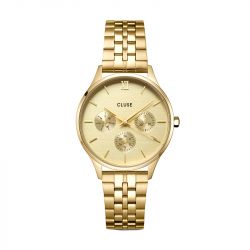 Montre femme cluse minuit multifunction acier doré cw10701 - montres-femme - edora - 0