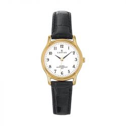 Montre femme certus acier doré cuir noir 646232 - montres-femme - edora - 0