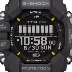 Montre homme digitale casio g-shocks master of g rangeman silicone noir gpr-h1000-1er - montres-homme - edora - 1