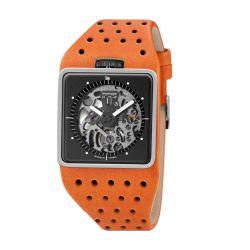 Montre mixte automatique lip big tv squelette cuir orange 671660 - automatiques - edora - 0