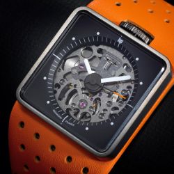 Montre mixte automatique lip big tv squelette cuir orange 671660 - automatiques - edora - 1