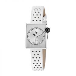 Montre femme lip 2000 mini square cuir blanc 671193 - montres-femme - edora - 0