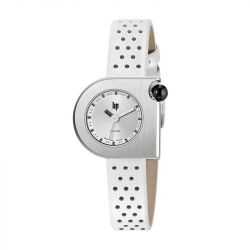 Montre femme lip 2000 mini moon cuir blanc 671191 - montres-femme - edora - 0