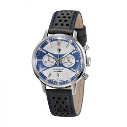 Montre homme chrongraphe lip rallye 39 mm chrono méca-quartz cuir noir 670051 - chronographes - edora - 0