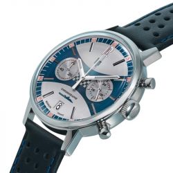 Montre homme chrongraphe lip rallye 39 mm chrono méca-quartz cuir noir 670051 - chronographes - edora - 2