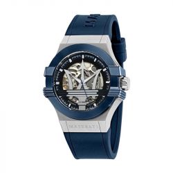 Montre homme automatique maserati potenza silicone bleu r8821108035 - automatiques - edora - 0