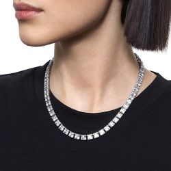 Collier femme swarovski tennis matrix métal argenté et cristaux 5599153 - colliers-femme - edora - 1