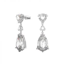 Boucles d’oreilles pendantes argent, or, perles & or blanc femme - boucles-d-oreilles-femme - edora - 2