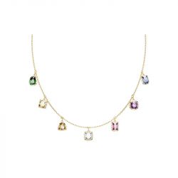 Collier femme swarovski chroma métal doré et cristaux 5662918 - colliers-femme - edora - 0