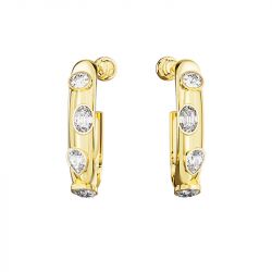 Boucles d'oreilles femme créoles swarovski imber métal doré et cristaux 5663261 - boucles-d-oreilles-femme - edora - 0