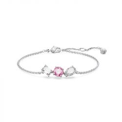 Bracelet femme swarovski mesmera métal argenté et cristaux rose 5668361 - bracelets-femme - edora - 0