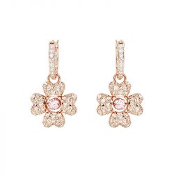 Boucles d'oreilles femme swarovski idyllia métal doré rose et cristaux 5674212 - boucles-d-oreilles-femme - edora - 0