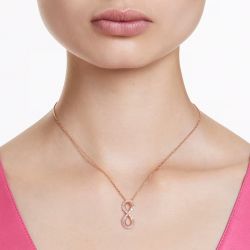 Collier femme swarovski hyperbola métal doré rose et zircones 5677623 - colliers-femme - edora - 1