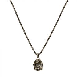 Collier homme phebus tête de bouddha acier 75-0198 - colliers-homme - edora - 0