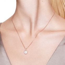 Collier femme swarovski sublima métal doré rose et cirstaux 5683443 - colliers-femme - edora - 1