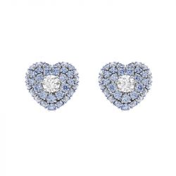 Boucles d'oreilles femme puces cœurs swarovski idyllia métal argenté et zircones 5683576 - boucles-d-oreilles-femme - edora - 0