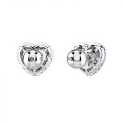 Boucles d'oreilles femme puces cœurs swarovski idyllia métal argenté et zircones 5683576 - boucles-d-oreilles-femme - edora - 2