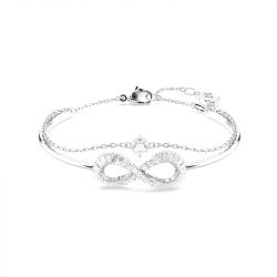 Bracelet femme jonc infini swarovski hyperbola métal argenté et zircones 5684049 - joncs - edora - 0