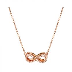 Collier femme infini swarovski hyperbola métal doré rose et cristaux 5684084 - colliers-femme - edora - 0