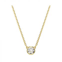 Collier femme solitaire swarovski imber métal doré et cristaux 5684511 - colliers-femme - edora - 0