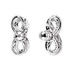 Boucles d'oreilles femme puces singe infini swarovski hyperbola métal argenté et zircones 5687269 - boucles-d-oreilles-femme - edora - 2