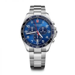 Montre homme chronographe victorinox fieldforce classic acier argenté 241901 - montres-homme - edora - 0