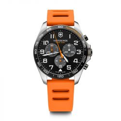 Montre homme chronographe victorinox fieldforce silicon orange 241893 - montres-homme - edora - 0